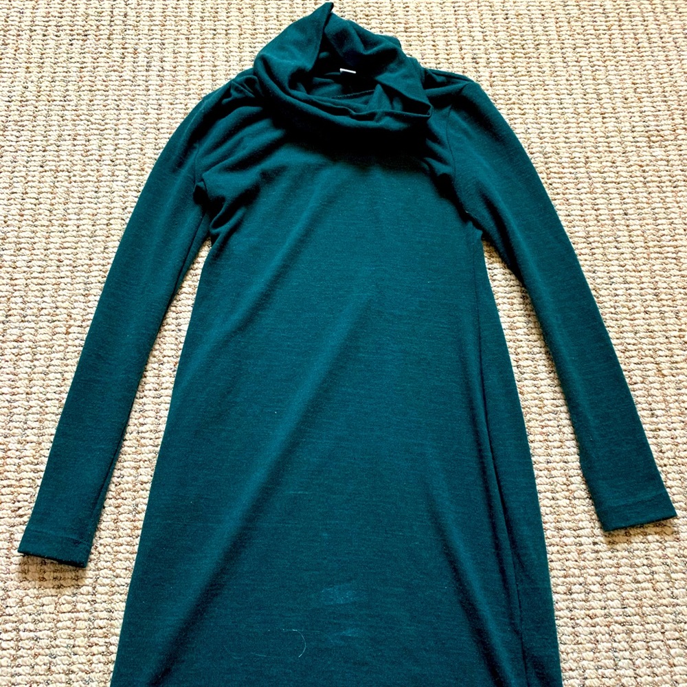 Green Turtle Neck Bodycon Dress